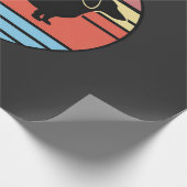 Retro Dachshund Zonsondergang Vector Cadeaupapier (Hoek)