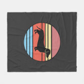 Retro Dachshund Zonsondergang Vector Fleece Deken (Voorkant (Horizontaal))