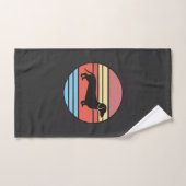 Retro Dachshund Zonsondergang Vector Handdoek (Handdoek)
