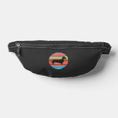 Retro Dachshund Zonsondergang Vector Heuptasje (Liggend)