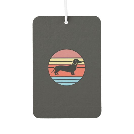 Retro Dachshund Zonsondergang Vector Luchtverfrisser (Voorkant)