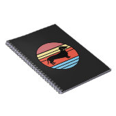 Retro Dachshund Zonsondergang Vector Notitieboek (Rechterzijde)