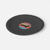 Retro Dachshund Zonsondergang Vector Papieren Bordje (Gekanteld)