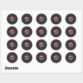Retro Dachshund Zonsondergang Vector Ronde Sticker (Vel)