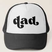 Retro Dad Black en White Trucker Pet (Voorkant)