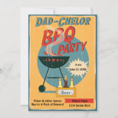 Retro Dad-Chelor BBQ Party Baby shower Kaart (Voorkant)