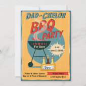 Retro Dad-Chelor BBQ Party Baby shower Kaart (Voorkant)