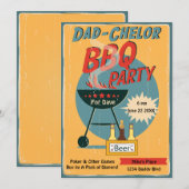 Retro Dad-Chelor BBQ Party Baby shower Kaart (Voorkant / Achterkant)