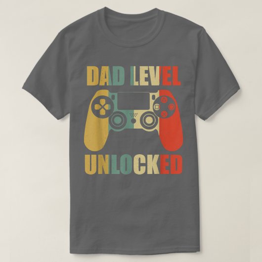 Retro Dad Level Unlocked New Daddy Gaming Lover Fa T-shirt (Design voorkant)