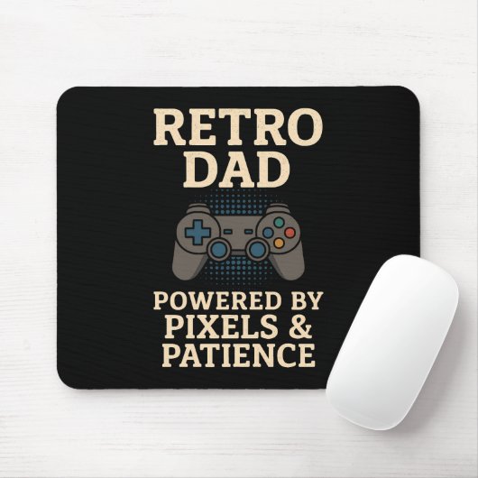 Retro Dad Pixel Gamer Design Muismat (Met muis)