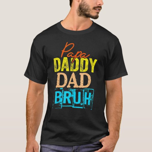 Retro Dad Transition Papa Dada papa Papa Bruh Fath T-shirt (Voorkant)
