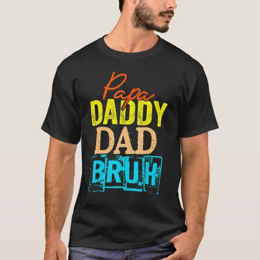 Retro Dad Transition Papa Dada papa Papa Bruh Fath T-shirt (Voorkant)