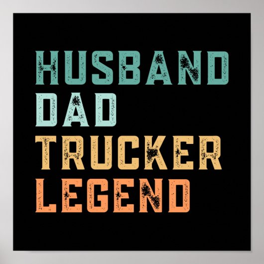Retro Dad Trucker Quote Poster (Voorkant)