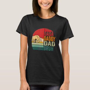 Retro Dada papa Papa Bruh Zoon Fijne vader T-shirt