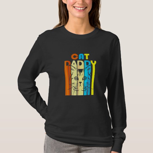 Retro  Daddy Cat Vaderdag T-shirt (Voorkant)