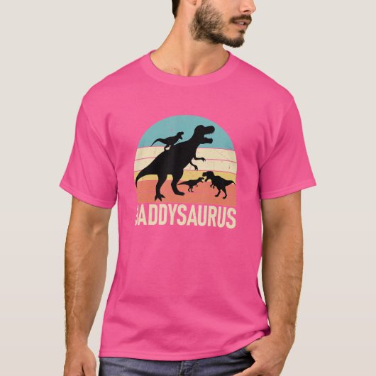 Retro Daddy Dinosaur Daddysaurus Father Day T-shirt (Voorkant)