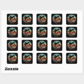Retro Daddy Saurus Rex Dinosaur Papa Humor Cadeau Vierkante Sticker (Vel)