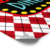 Retro Dad's Diner Sign Art Poster Gift (Hoek)