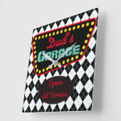 Retro Dad's Garage Wall Clock Father's Day Gift Vierkante Klok (Hoek)