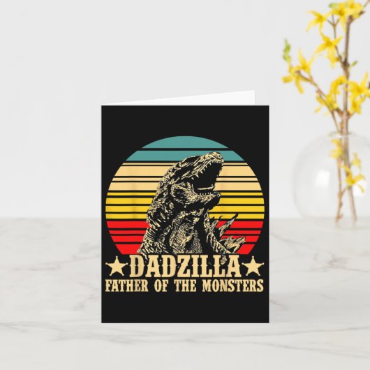 Retro  Dadzilla vader van de Monsters Kaart (Gele Bloem)