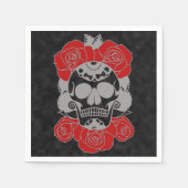 Retro Dag van de Dode Grunge Sugar Skull Servetten (Voorkant)