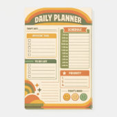 Retro Dagelijkse Planner Post-it® Notes (Voorkant)