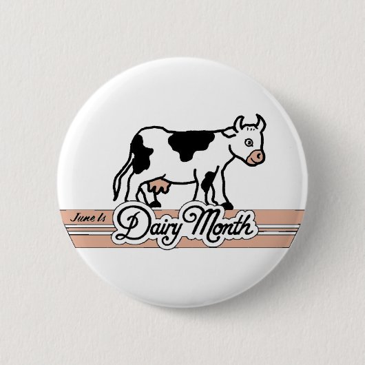 Retro Dairy Maand Ronde Button 5,7 Cm (Voorkant)
