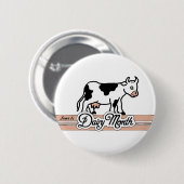 Retro Dairy Maand Ronde Button 5,7 Cm (Voorkant /achterkant)