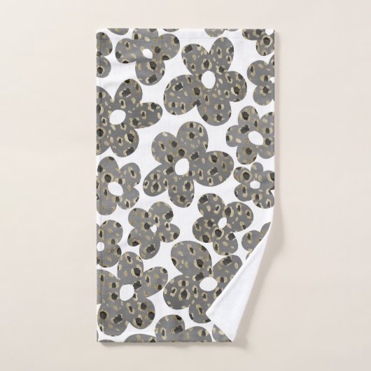Retro Daisies Animal Print Glam #1 #retro #flower Bad Handdoek (Handdoek)