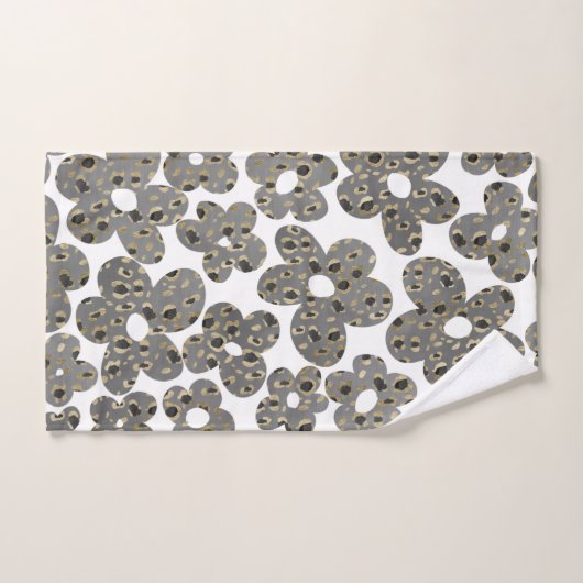 Retro Daisies Animal Print Glam #1 #retro #flower Bad Handdoek (Handdoek)