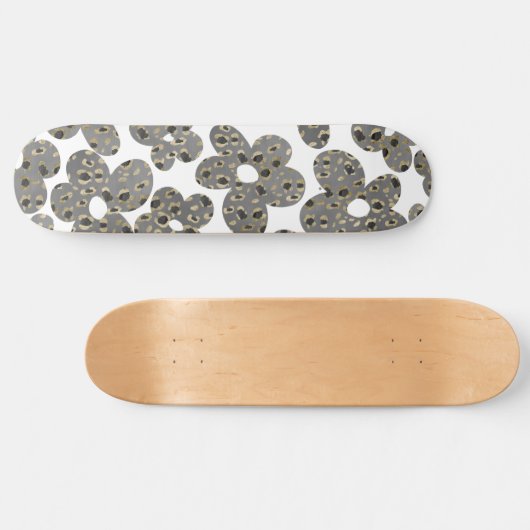 Retro Daisies Animal Print Glam #1 #retro #flower Persoonlijk Skateboard (Horizontaal)