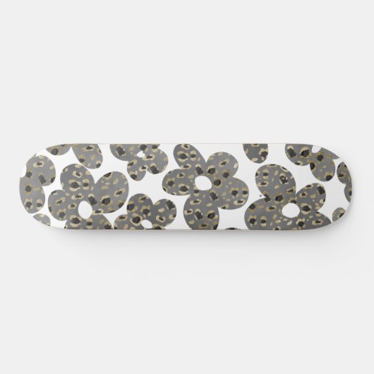 Retro Daisies Animal Print Glam #1 #retro #flower Persoonlijk Skateboard (Horizontaal)