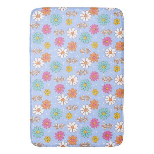 Retro Daisies Badmat (Voorkant Verticaal)