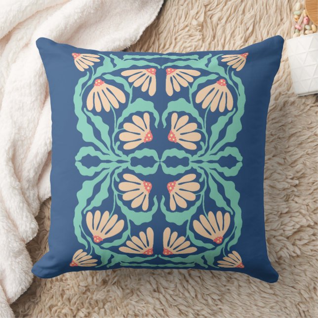 Retro Daisies Birth Flower April Kussen (Deken)