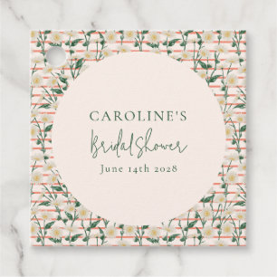 Retro Daisies Bloemen Groen Vrijgezellenfeest Aang Bedankjes Labels