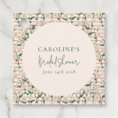 Retro Daisies Bloemen Groen Vrijgezellenfeest Aang Bedankjes Labels (Voorkant)