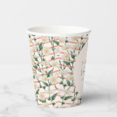 Retro Daisies Bloemen Groen Vrijgezellenfeest Aang Papieren Bekers (Rechts)