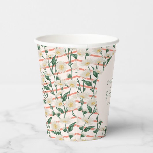 Retro Daisies Bloemen Groen Vrijgezellenfeest Aang Papieren Bekers (Rechts)