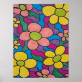 Retro Daisies Colorful Print (Voorkant)