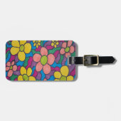 Retro Daisies Colorful Print Bagagelabel (Voorkant horizontaal)