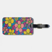 Retro Daisies Colorful Print Bagagelabel (Achterkant horizontaal)