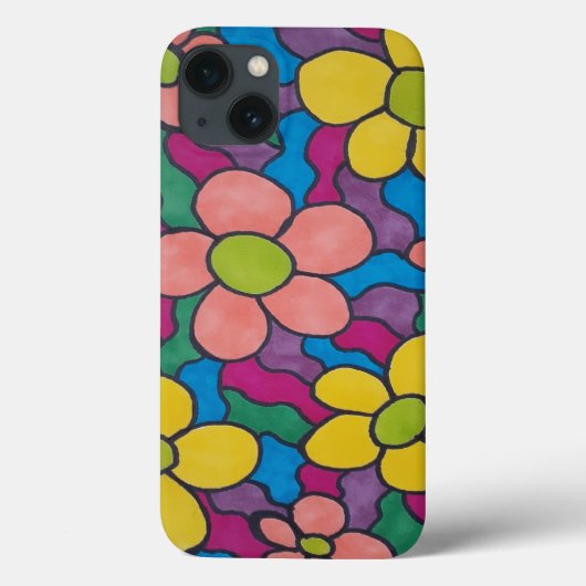 Retro Daisies Colorful Print Case-Mate iPhone Case (Achterkant)