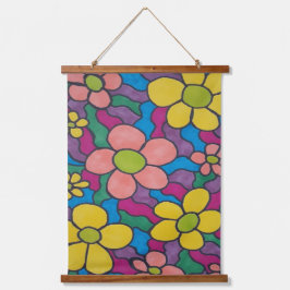 Retro Daisies Colorful Print Hangend Wandkleed