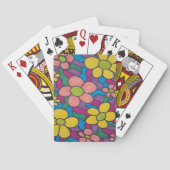 Retro Daisies Colorful Print Pokerkaarten (Achterkant)