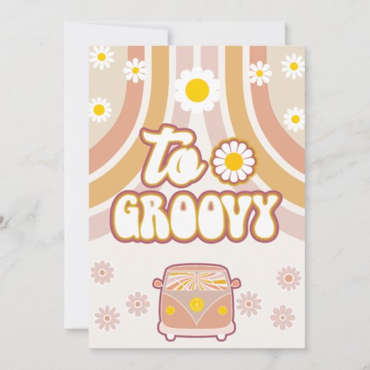 Retro Daisies Combi Two Groovy 2e verjaardag Kaart (Achterkant)