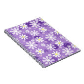 Retro Daisies en Paarse Polka Dots Notitieboek (Rechterzijde)