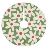 Retro Daisies Floral-kerstpatroon Kerstboom Rok (Voorkant)