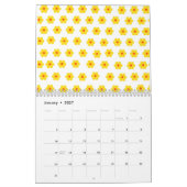 Retro Daisies Geel bloemig botanisch patroon Kalender (Jan 2027)