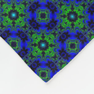Retro Daisies in blauw groen Fleece Deken