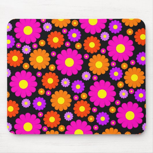 Retro Daisies Mousepad Muismat (Voorkant)